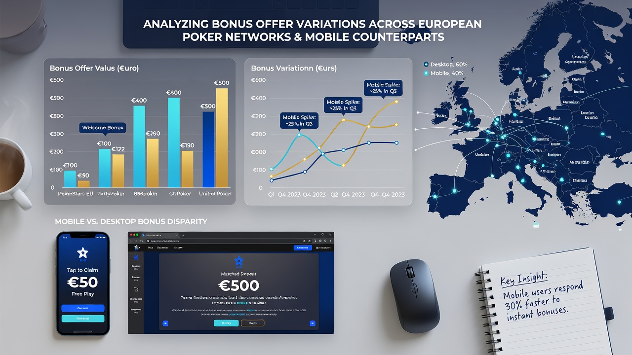 Comparison of mobile poker app bonuses versus desktop network offers