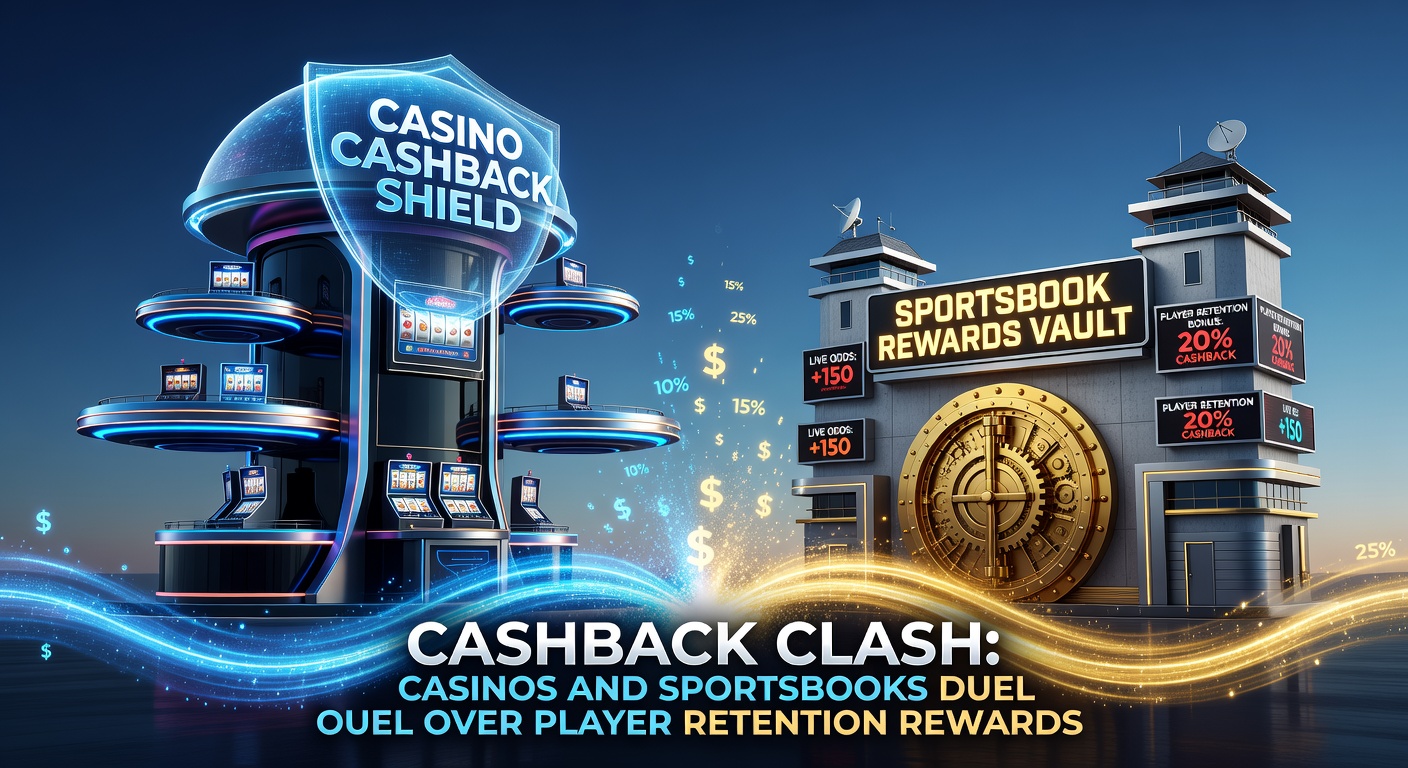 Bar chart comparing cashback retention rates between casino slots players and sportsbook bettors, with upward trends through 2026