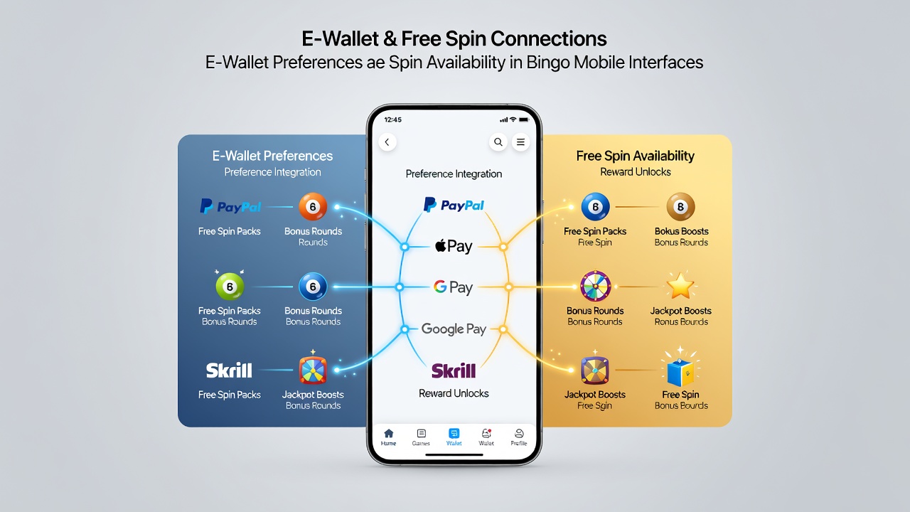 Analytics dashboard showing connections between e-wallet choices and free spin redemption rates in bingo apps