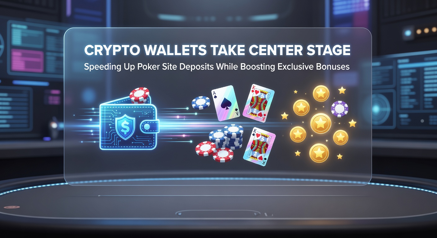 Digital crypto wallet interface showing poker deposit transaction on a sleek mobile app, with Bitcoin and Ethereum icons glowing amid fast-loading animations