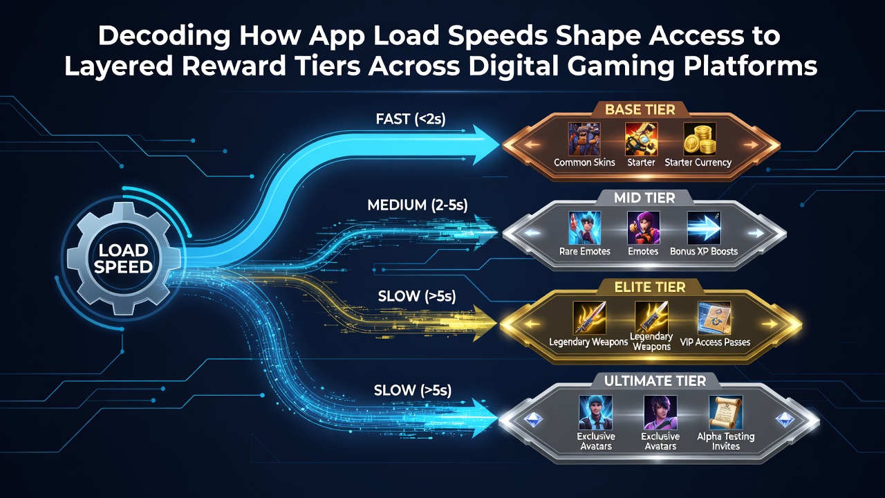 Data visualization of load speed impacts on reward tier completion rates in gaming apps