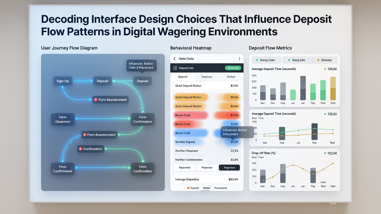 Analytics dashboard displaying deposit flow patterns and user interaction metrics on a wagering platform