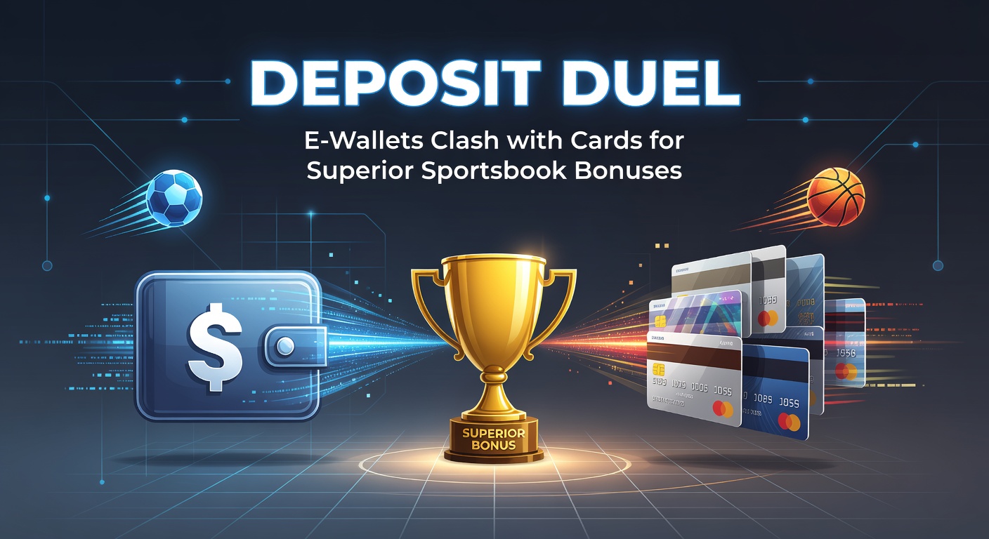 Digital icons representing e-wallets like PayPal and Skrill battling credit card symbols over stacks of bonus chips in a sportsbook arena