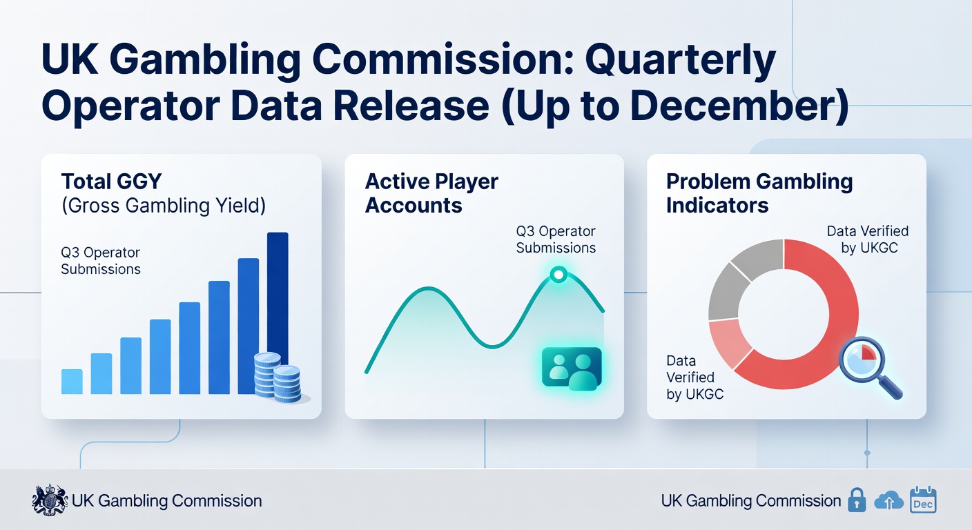 Infographic detailing UK gambling GGY breakdowns for slots, betting, and premises with percentage changes and bar charts