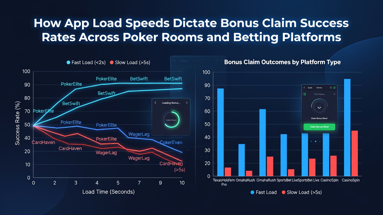 Comparison chart displaying app load times versus bonus claim completion percentages across different platforms
