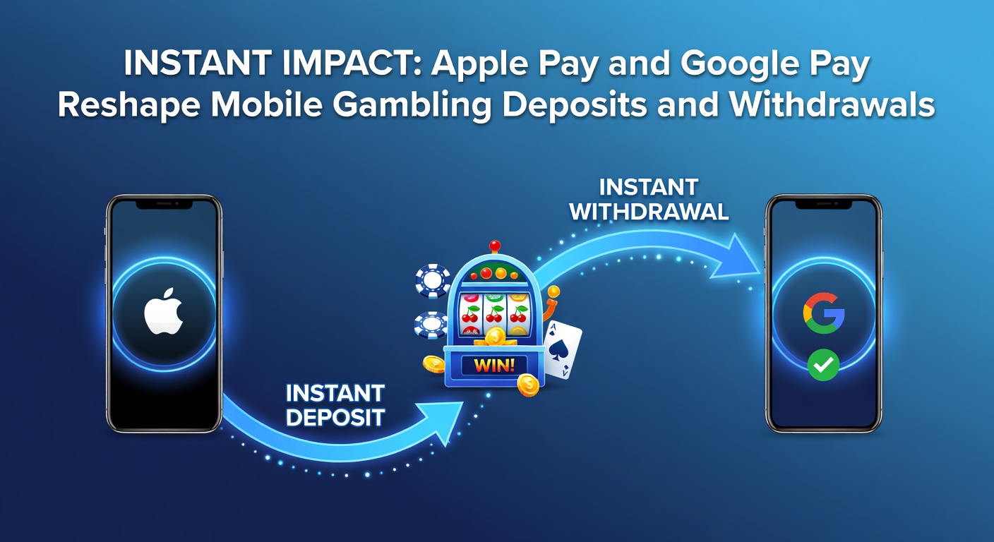 Smartphone screen displaying Apple Pay and Google Pay options during a mobile casino deposit, highlighting seamless integration with gambling apps