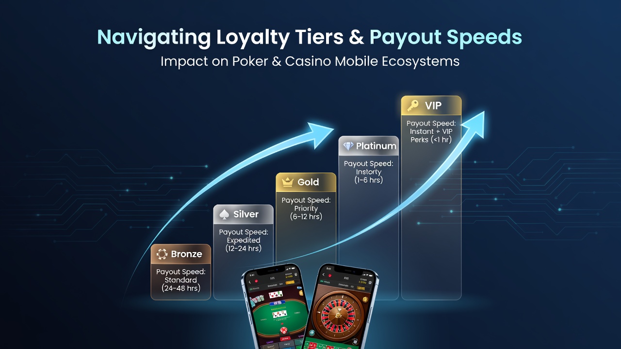 Mobile casino app interface displaying loyalty tier progression and withdrawal options