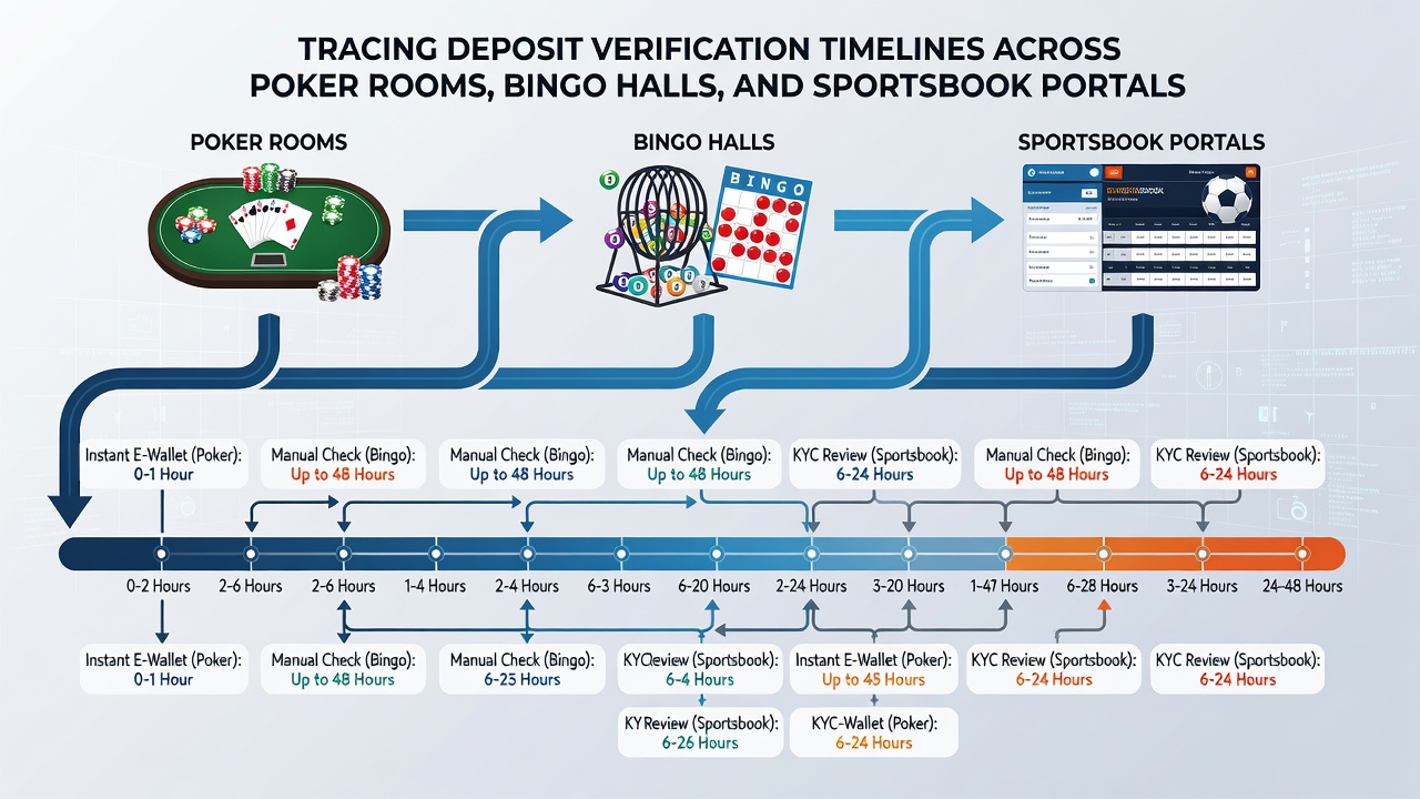 Comparison chart of verification timelines for different payment methods in gambling platforms